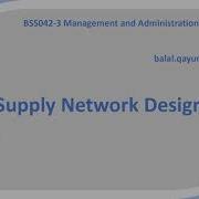 Introduction To Supply Network Design