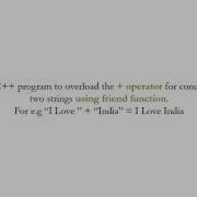 C Program Binary Operator Overloading Using Friend Function