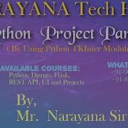 Python Project Part 2 With TKInter Module By Mr Narayana Sir 9010607010 8179817681