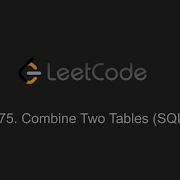 175 Combine Two Tables LeetCode SQL