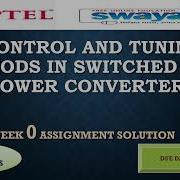 100 WEEK 0 CONTROL AND TUNING METHODS IN SWITCHED MODE POWER CONVERTERS ASSIGNMENT SOLUTION