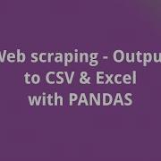 Python Web Scraping Script To CSV Or Excel