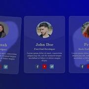 Glassmorphism Cards Team Section With Hover Effect Using HTML CSS HTML CSS Tutorial