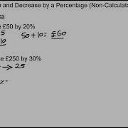 Increase And Decrease By A Percentage Non Calculator
