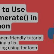 How To Use Enumerate In Python