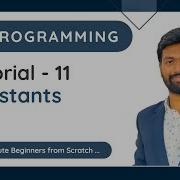 Tutorial 11 Constants In C