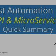 Quick Summary API And MicroServices Test Automation Using JavaRESTAssured And KarateAPI