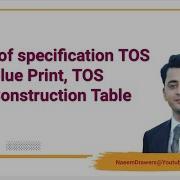 Table Of Specification Test Blue Print TOS Test Making Table