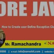 Core Java Tutorials How To Create User Define Exception Classes In Java Mr Ramchander
