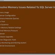 How To Resolve Memory Issues Related To SQL Server Instance