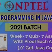 Programming In Java Week 7 Answers 2021 NPTEL