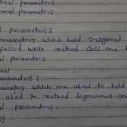 Actual Parameters Formal Parameters
