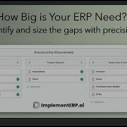 Scoping Your ERP Needs System To Process Mapping On ImplementERP Ai To Size Your ERP Gaps