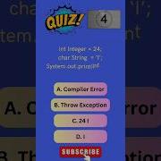 Java MCQ QUIZ Java Programming Language Test Java Coding Ytshorts Youtube Youtubeshorts