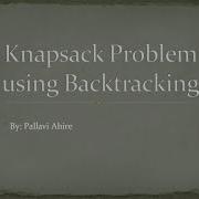 Knapsack Problem Using Backtracking