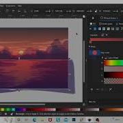 Vector Beach Sunset Illustration On Inkscape Timelapse