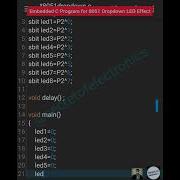 Embedded C Program For 8051 Microcontroller Drop Down LED Effect