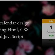 Mini Calendar Design In Vanilla JavaScript Simple Calendar For Your Blog