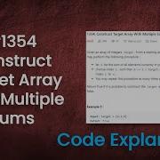 Construct Target Array With Multiple Sums Live Coding With Explanation Leetcode 1354