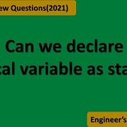 Can We Declare Local Variable As Static Java Interview Questions 2021