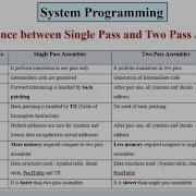 Difference Between Single Pass And Two Pass Assembler System Programming