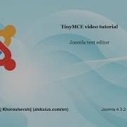 TinyMCE Video Tutorial Joomla Text Editor