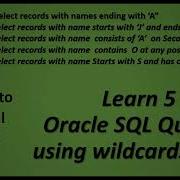 5 Oracle SQL Queries Using Wildcards