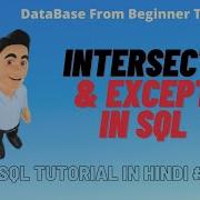 Intersect Except Intersect In SQL Except Is SQL Intersect Except In SQL In Hindi