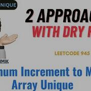 Minimum Increment To Make Array Unique Sorting Counting Sort Leetcode 945 CodestorywithMIK