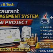 Mini Project For BCA B Tech Restaurant Management System Full Walkthrough Java Database