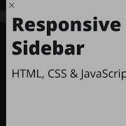 How To Create Responsive Sidebar Using HTML CSS JavaScript
