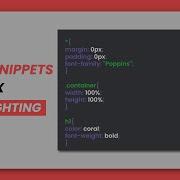 Code Snippets Syntax Highlighting HTML CSS And Js