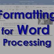 Formatting Word Processing Skills