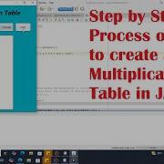 Multiplication Table Using JAVA Step By Step Process
