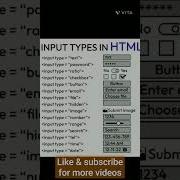 BASIC HTML CODE INPUT TYPES HTML Shorts Viral