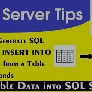 Convert Table Data Into SQL Script Code In SQL Server Generate INSERT INTO Commands From Table Data