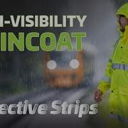High Visibility Rain Coat With Reflective Strips