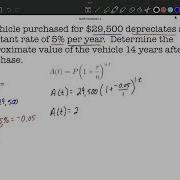 Modeling Exponential Depreciation Car Value