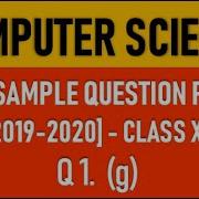 Q1 G CBSE Sample Paper 2019 20 Explained In Detail