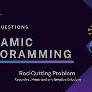 Day 8 Rod Cutting Problem Dynamic Problem 100 Days 100 Questions Recursive Memoized