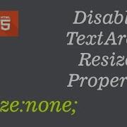 How To Disable TextArea Resize Property