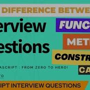 Difference Between Function Method And Constructor Calls JavaScript Interview Questions