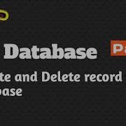 Update And Delete Record Using PDO