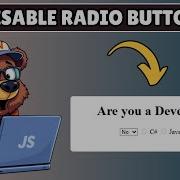 How To Disable A Radio Button In Javascript