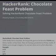 HackerRank Chocolate Feast Problem Solved In Very Easy Way HackerRank ProblemSolving