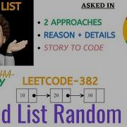 Linked List Random Node Leetcode 382 GOOGLE Explanation Live Coding