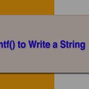 Fprintf To Write A String