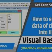 How To Enter The Data Of Checkbox Into Listbox In Visual Basic 6 0 Checkbox Implementation In Vb6