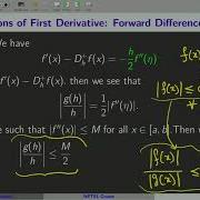 Week 11 Lecture 53 Numerical Differentiation Primitive Finite Difference Formulae
