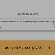 How To Build A Random Quote Generator Using HTML CSS JavaScript Javascript Html Css